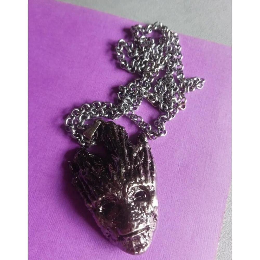 Guardians of the Galaxy Groot Silver Metal Necklace 24 Inch
